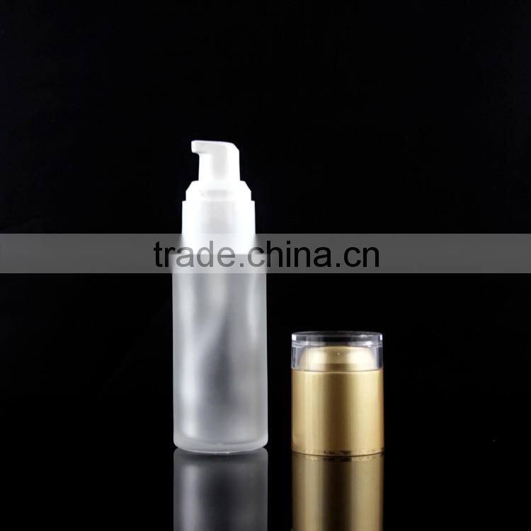 gold acrylic cap acrylic lotion glass bottle