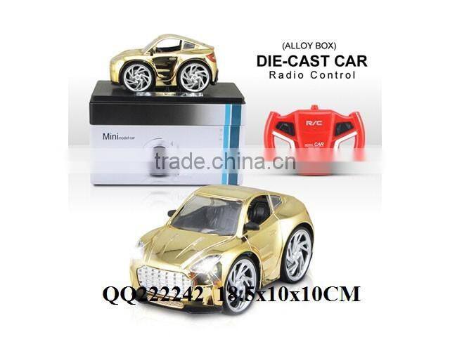 1:28 4 Function R/C plated metal car with light & batteries & USB charger,toys car for kids