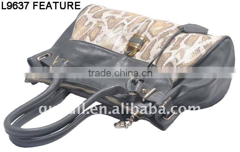 Animal printed fashion ladies handbags with padlock 2012