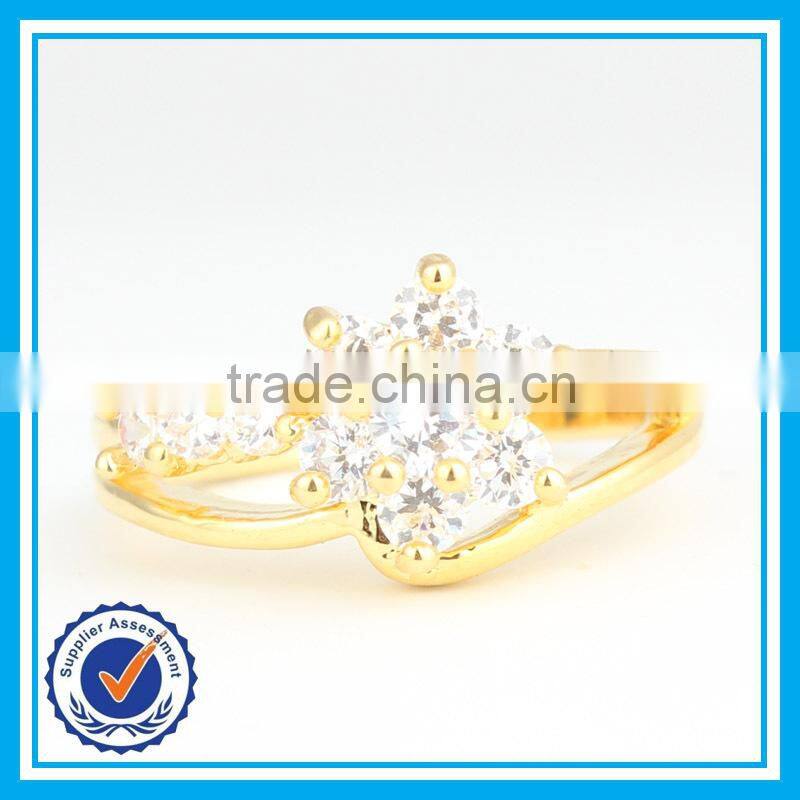 Factory cheap wholesale wedding crystal gold ring design for couples