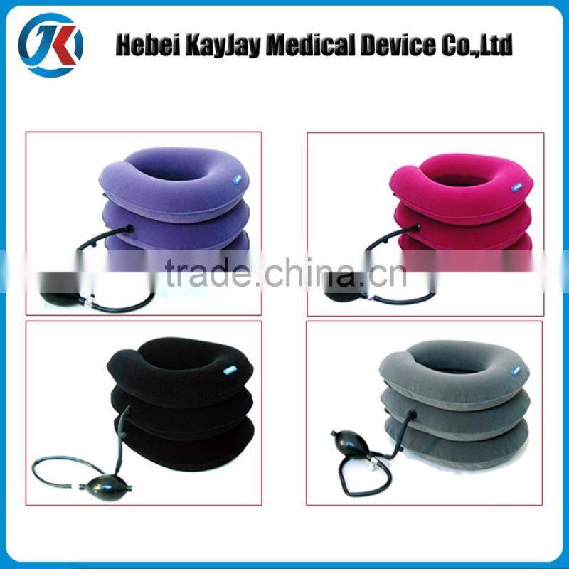 china supplier comfortable amd adjustable three layer air inflatable cervical neck traction