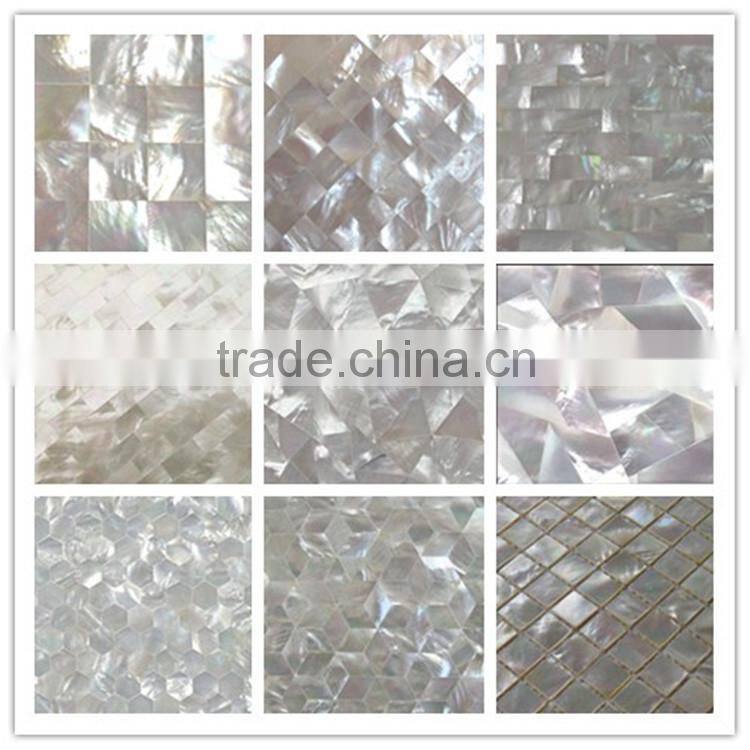 natural square seamless whitelip mother of pearl shell mosaic wall tiles