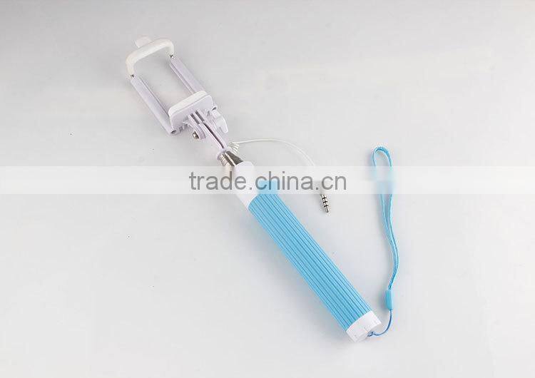 Cheapest wired selfie stick, smart phone holding wired monopod with shutter button, high quality monopod selfie stick