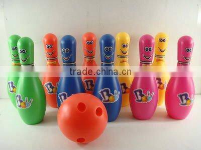 wholesale price kids play toys 10 inch 10 Pin 2 ball colorful Bowling set