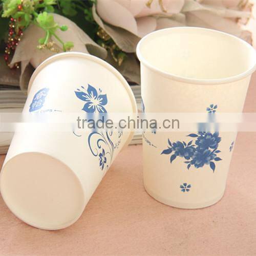 Blue and white porcelain design disposable tea cup 8oz 0057