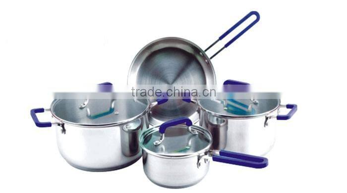 7pcs set of stainless steel tivoli rainbow swiss pro cookware