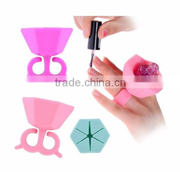 Silicone Nail Polish Bottle Holder, Wearable Nail Polish Holder, Nail Art Polish Finger Stand Ring