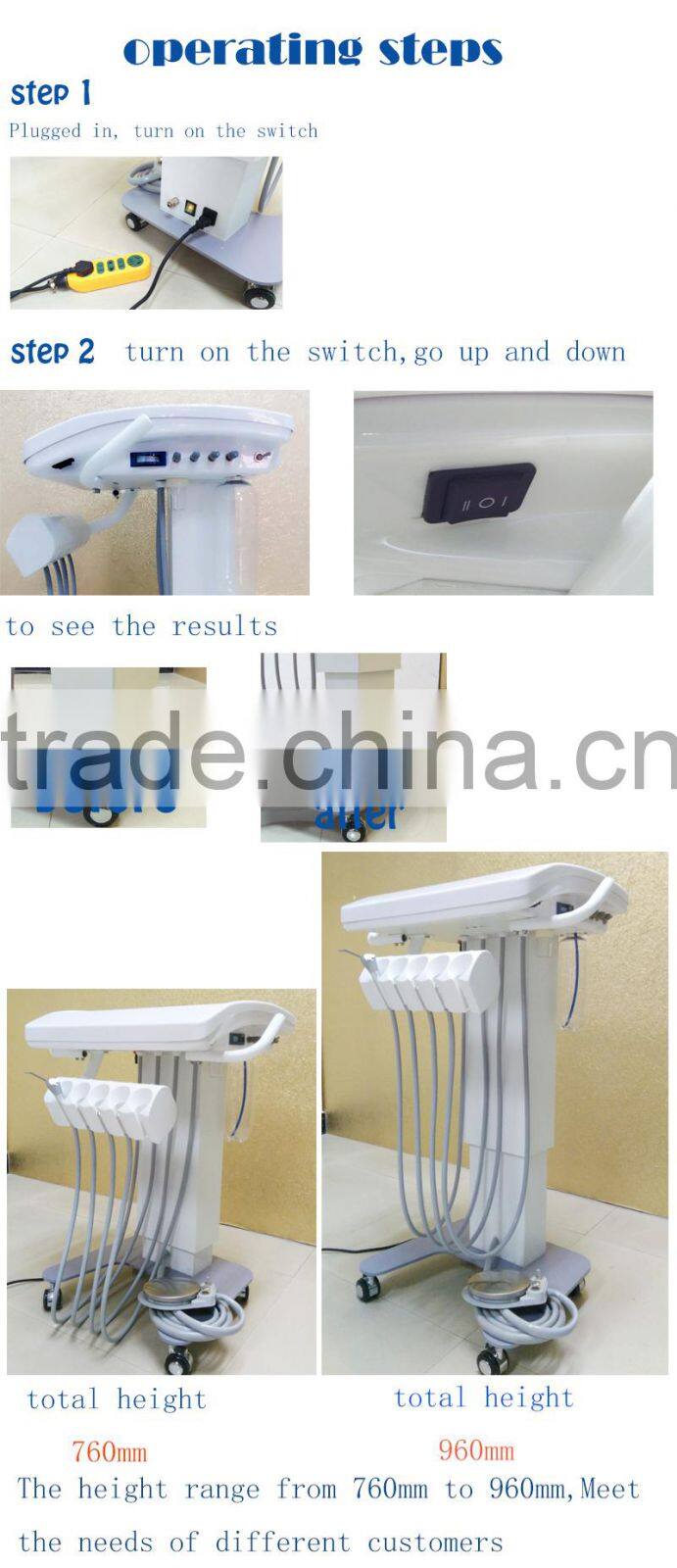 MR-Z101 electricity hoist mobile dental cart portable dental unit for dental equipment