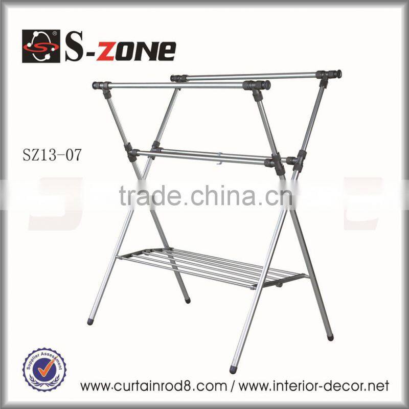 X shape stock folded steel garment rack laundry cloth hanger