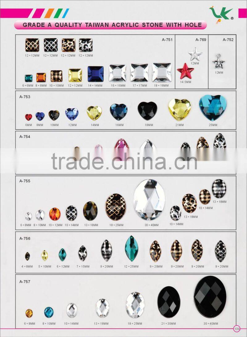 20mm Sew On Loose Acrylic Heart Flat Back Gems Beads