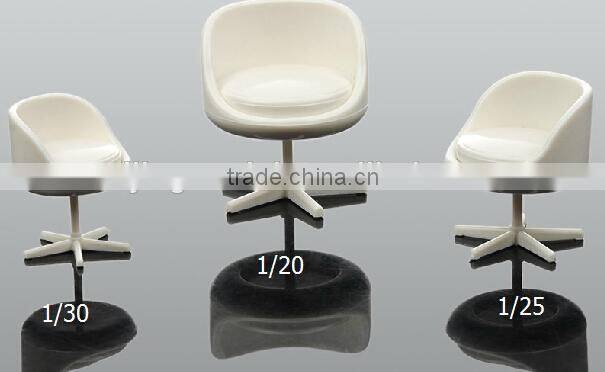 1/25 scale white plastic chair for architecture maker