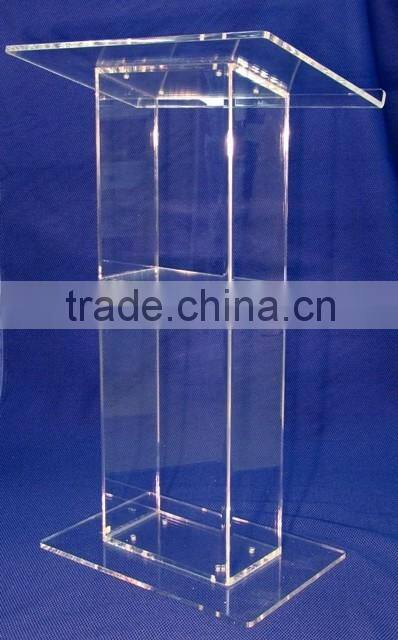 detachable modern wholesale customized cheap acrylic podium/acrylic pulpit/acrylic lectern stand shenzhen factory