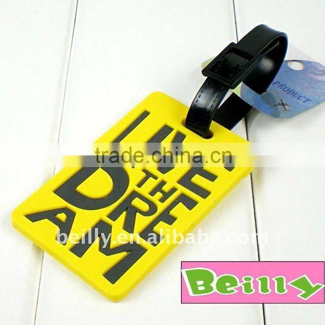 Fashion Make your own Fancy Rubber Travel Funny Luggage Tag Factory