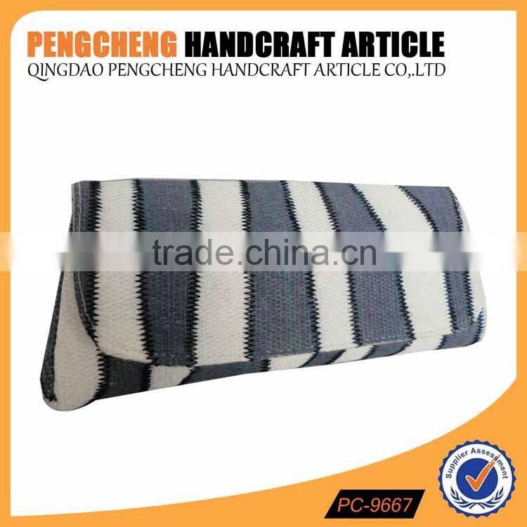 Party small bag paper straw and polyester material stripe women clutch bag
