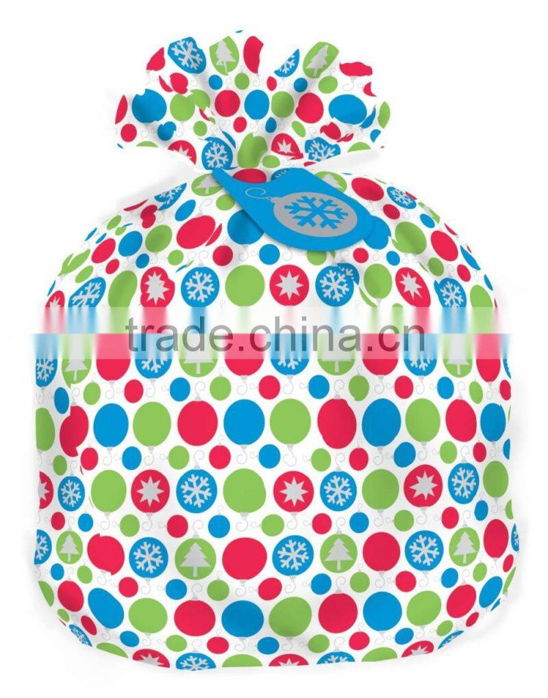 Christmas santa Sack Plastic Gift Bag Set,2 Different Designs, 36" x 44",