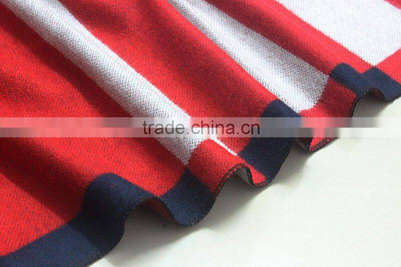 balck and red color tartan plaid indian wool shawl