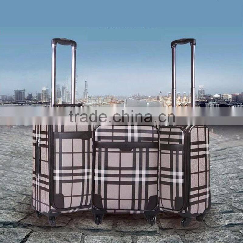 Factory Wholesale PVC Shell 360 degree Spinner Wheels Soft Trolley Luggage