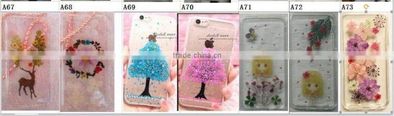 Wholesale factory price Dry pressed flower case natural fresh real flower designed phone case for smartphone