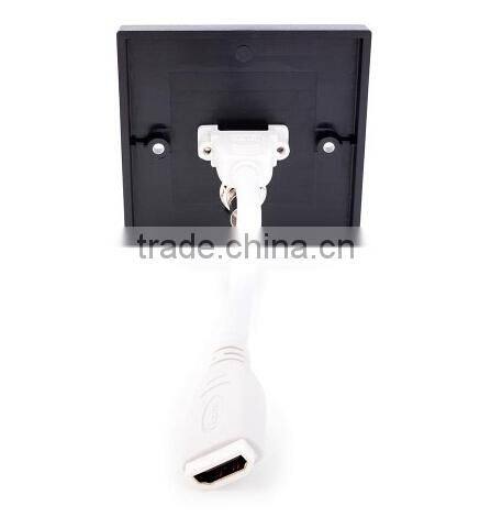 HDMI and TV Wall Plate. Plug and Play Coupler (no soldering) Black Faceplate. 4K2K UltraHD