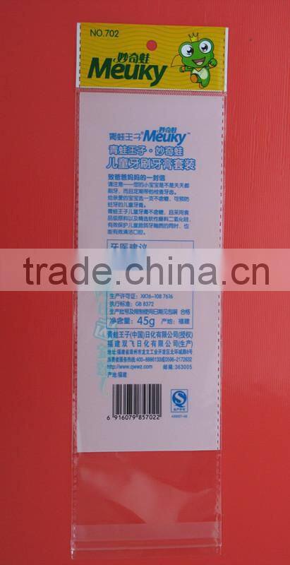 Different Sizes Of OPP Header Card Bag For Towl