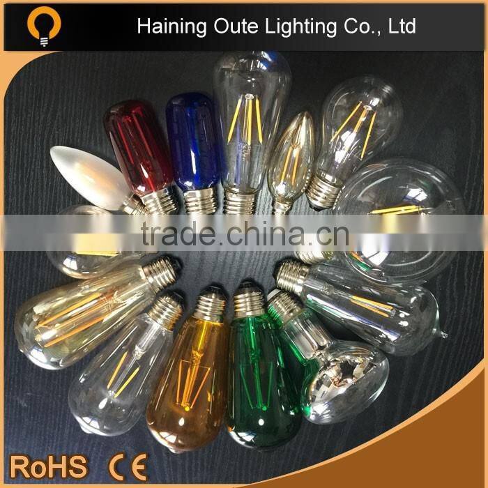Edison globe glass LED Edison Globes 2W Equal to 25w 220v 110v Bulb