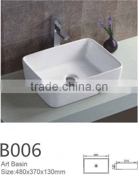 ceramic basin bathroom square art basin white wash basinYB006