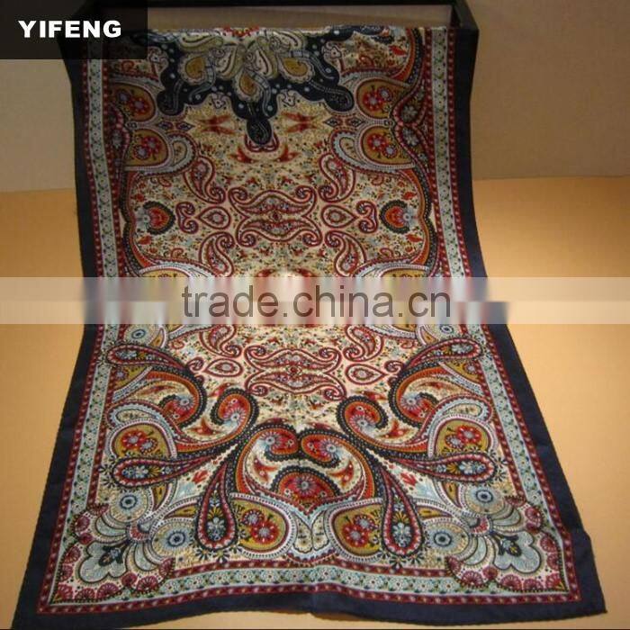 Promotional top quality printed silk scarf long silk scarf