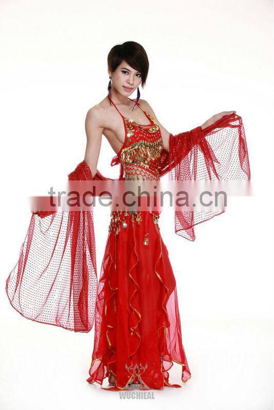 New Tribal Sexy India Belly Dance Veil, Belly Dance Stage Performance Chiffon Veil, Belly Dance Fan Veils (SJ002)