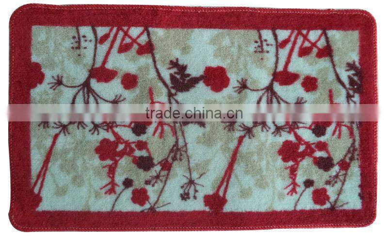 Flower design fabric bath mats