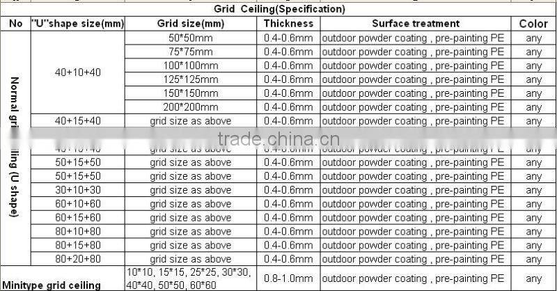 aluminum open cell ceiling