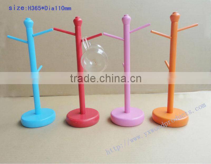 kitchen item wooden cup display rack hanging item