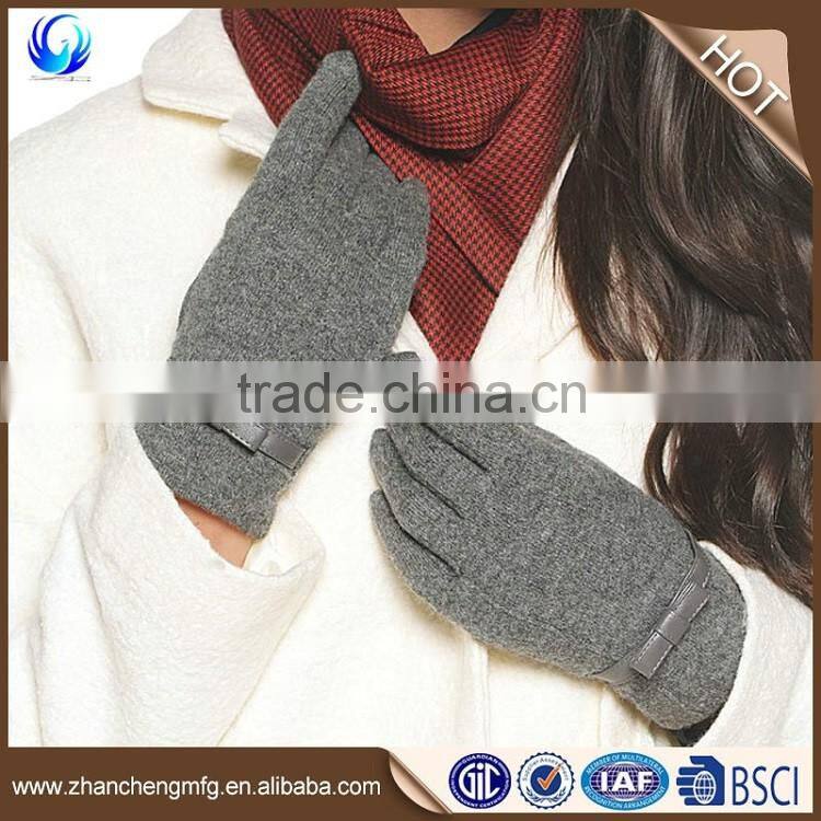 Hot sale ladies handmade 100% wool gloves fashion cashmere gloves