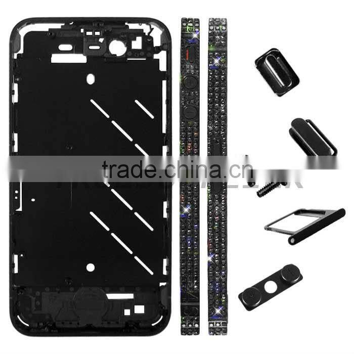 Brand new Black Diamond Middle Plate Housing Black 4S Mark for For Apple iPhone 4S