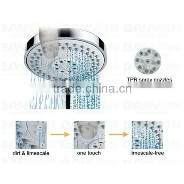 TM-3317 bathroom shower accessories cheap plastic rainfall shower heads 9 inch big round top head shower