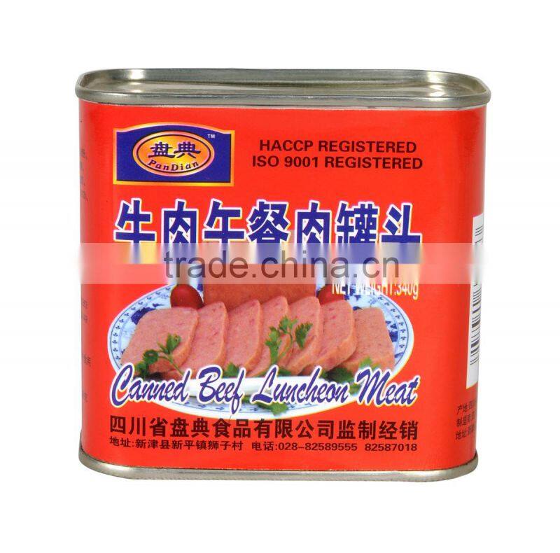 340g Canned Beef Luncheon Meat,Good taste canned luncheon meat