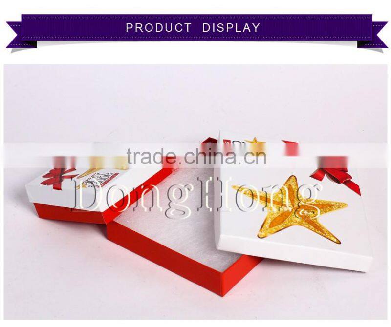 wedding /christmas star cardboard hat boxes lid with ribbon ornament
