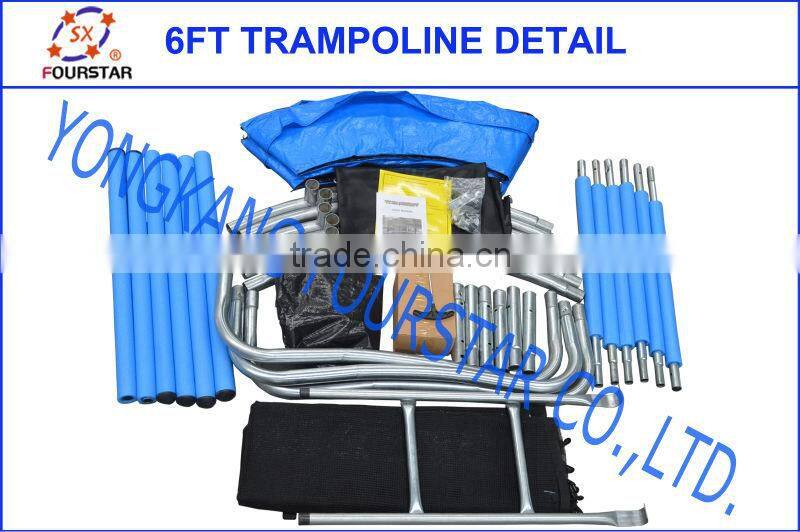 safe net TUV approved fashionable round 6FT trampoline for fun