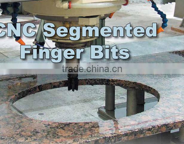 CNC Rim Diamond finger bits for granite with slanting slots