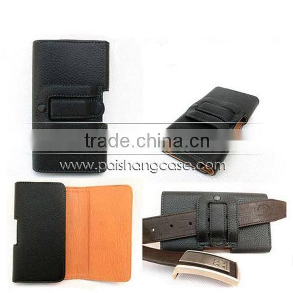 Holster belt clip grain PU leather case cover for Galaxy S2 size