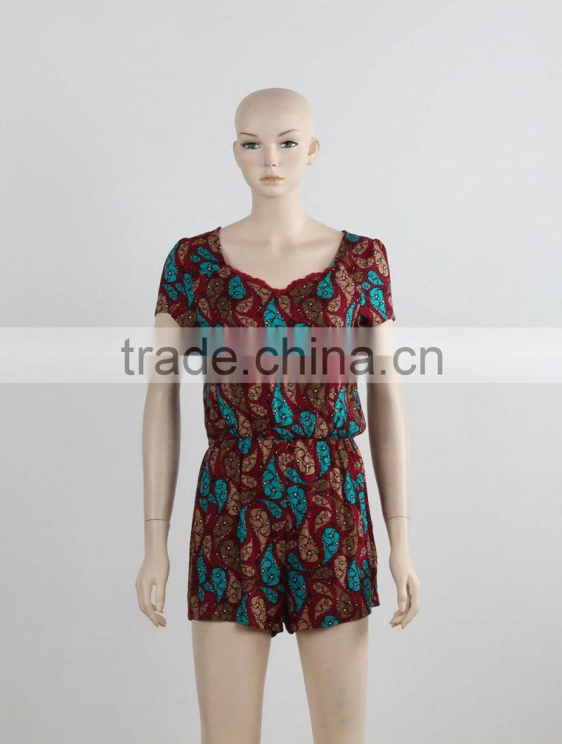 OEM custom sexy jumpsuit summer wear 2016 girl woman beach wear cheap price in Guangzhou