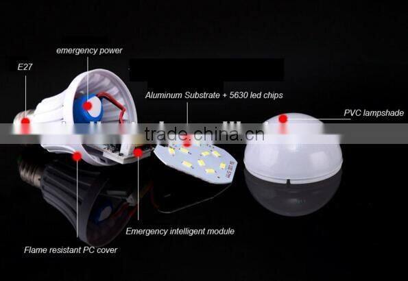 5w 7w 9w 12w smd5730 rechargeable emergency light bulb