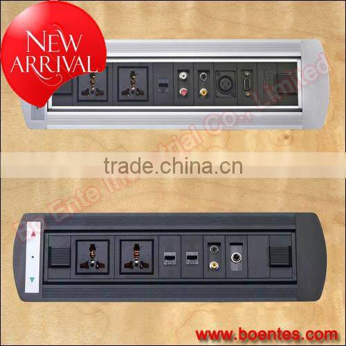 CE Approve Push Switch Tabletop Rotating Socket for Conference table socket