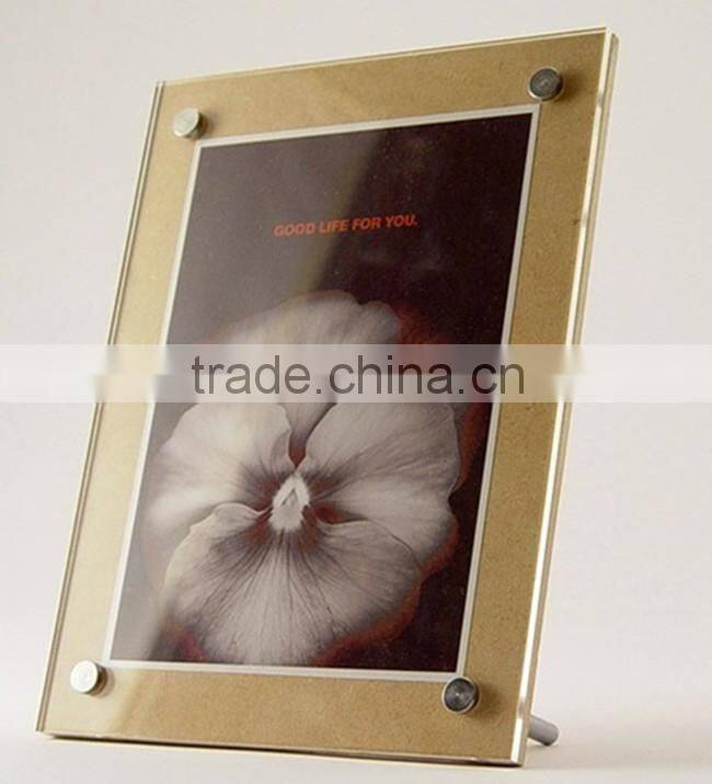 Hot selling lucite desktop acrylic magnetic photo frame