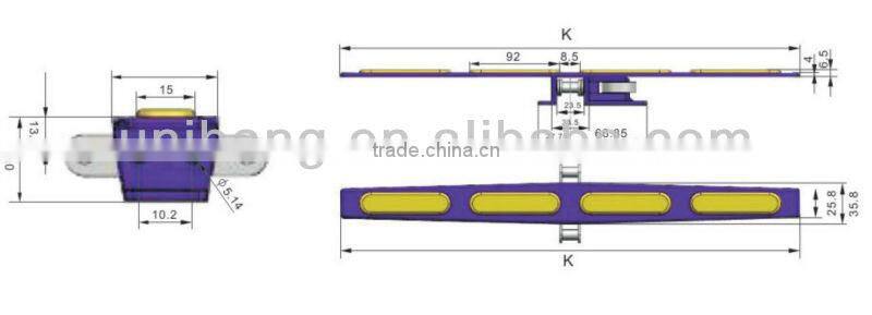 conveyor belt chain 1873SE with rubber top for sprial conveyor