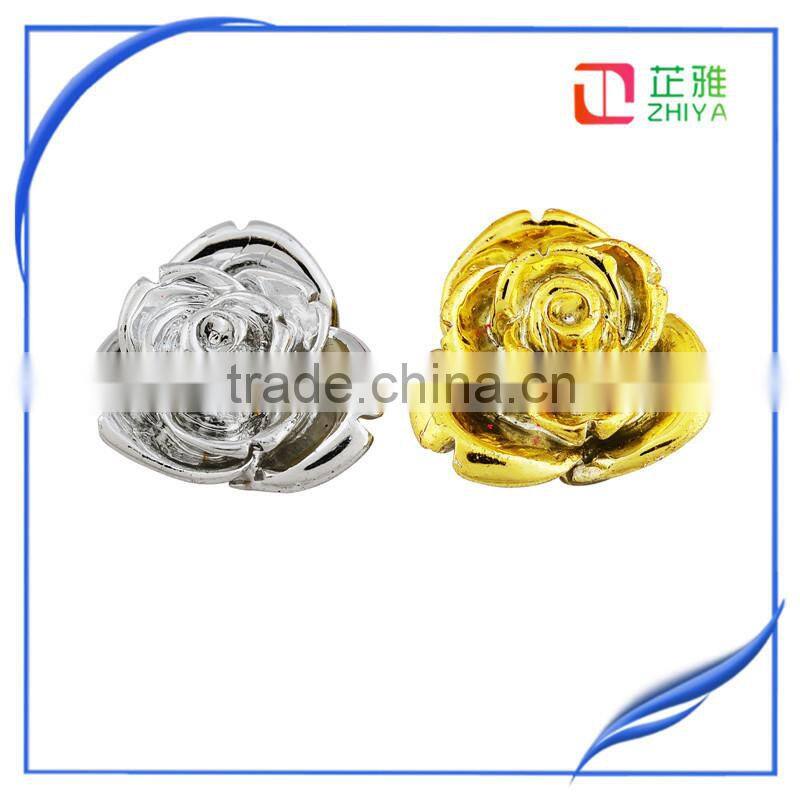 wholesale zhiya Resin flower jewelry silver plated gifts silver plating resin craft accessary