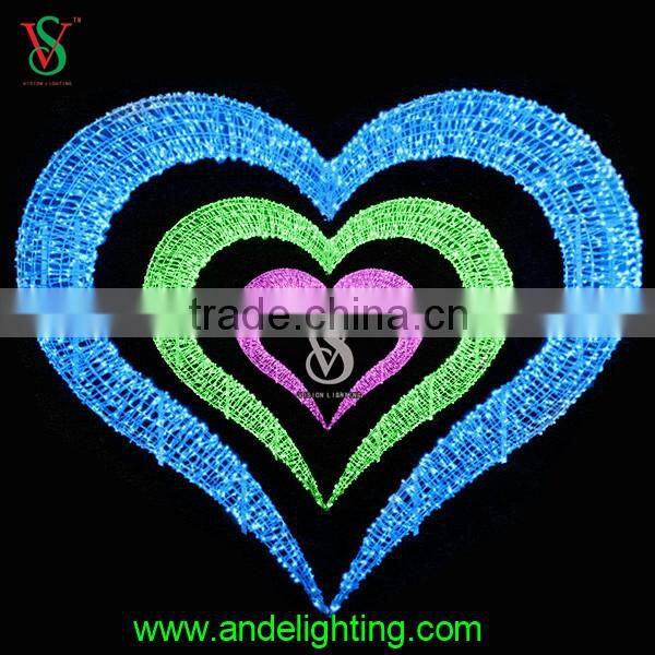 New design colorful sweet heart sculpture light for wedding decoration