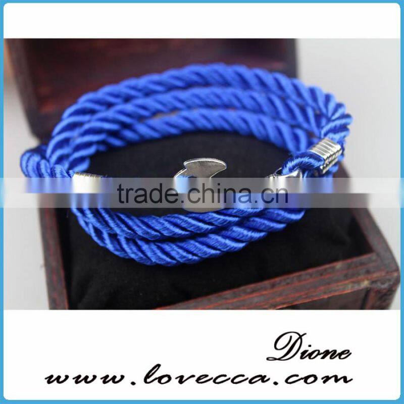 Colorful Rope Handmade Multilayer anchor nautical Navy rope bracelet