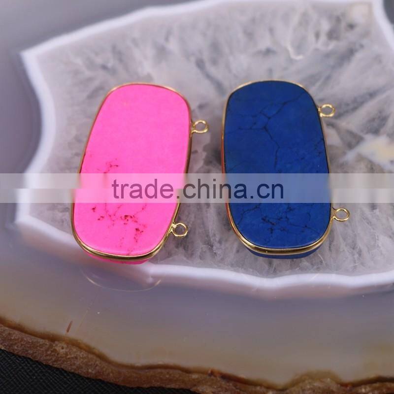 Howlite Turquoise Jewelry Gold plated Druzy Faceted Gemstone Pendant