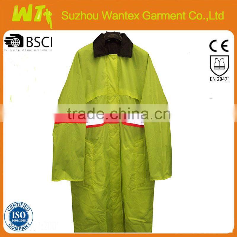 100% polyester waterproof working reflective life raincoat for men