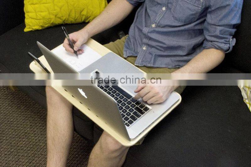 Premium Bamboo Mobile LapDesk (For 15" to 17" Laptops) with desk space